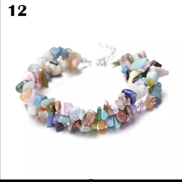 🍄🍄BOHO DOUBLE STRAND NATURAL STONE BRACELET - Picture 2 of 5